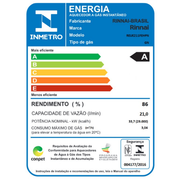 E211 GN Black Rinnai - carrapeta